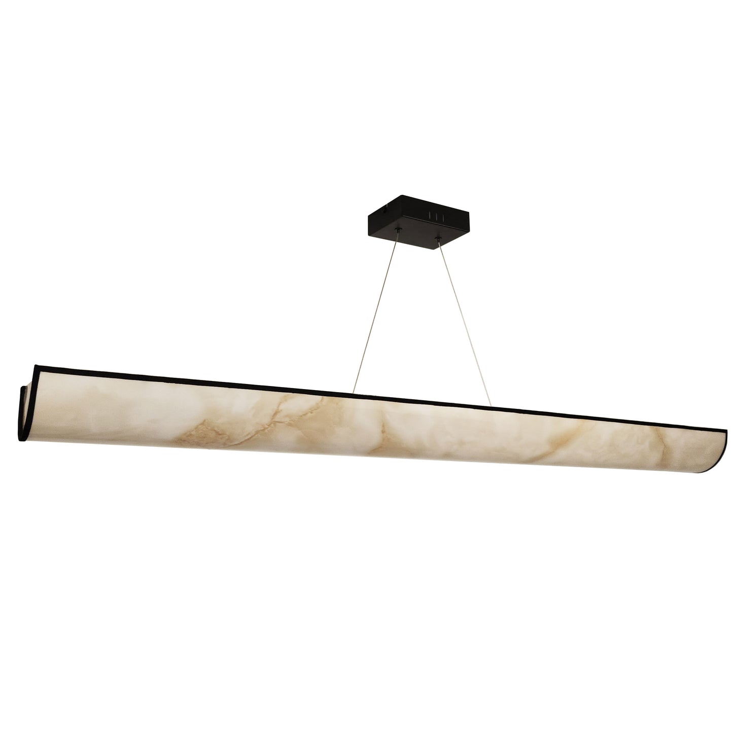 Dainolite 30W Horizontal Pendant, Matte Black w/ Marble Alabaster Shade