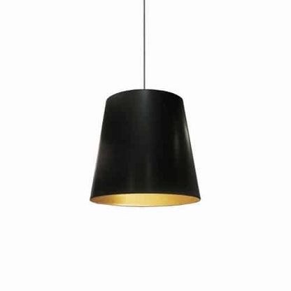 Dainolite 1 Light Tapered Drum Pendant with Black on Gold Shade