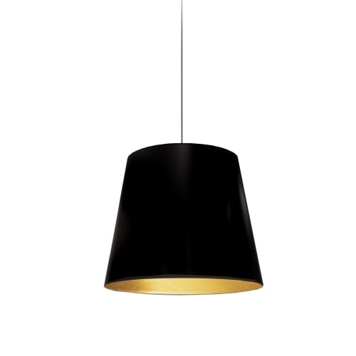 Dainolite OD-S-698 1 Light Tapered Drum Pendant with Black  on Gold Shade