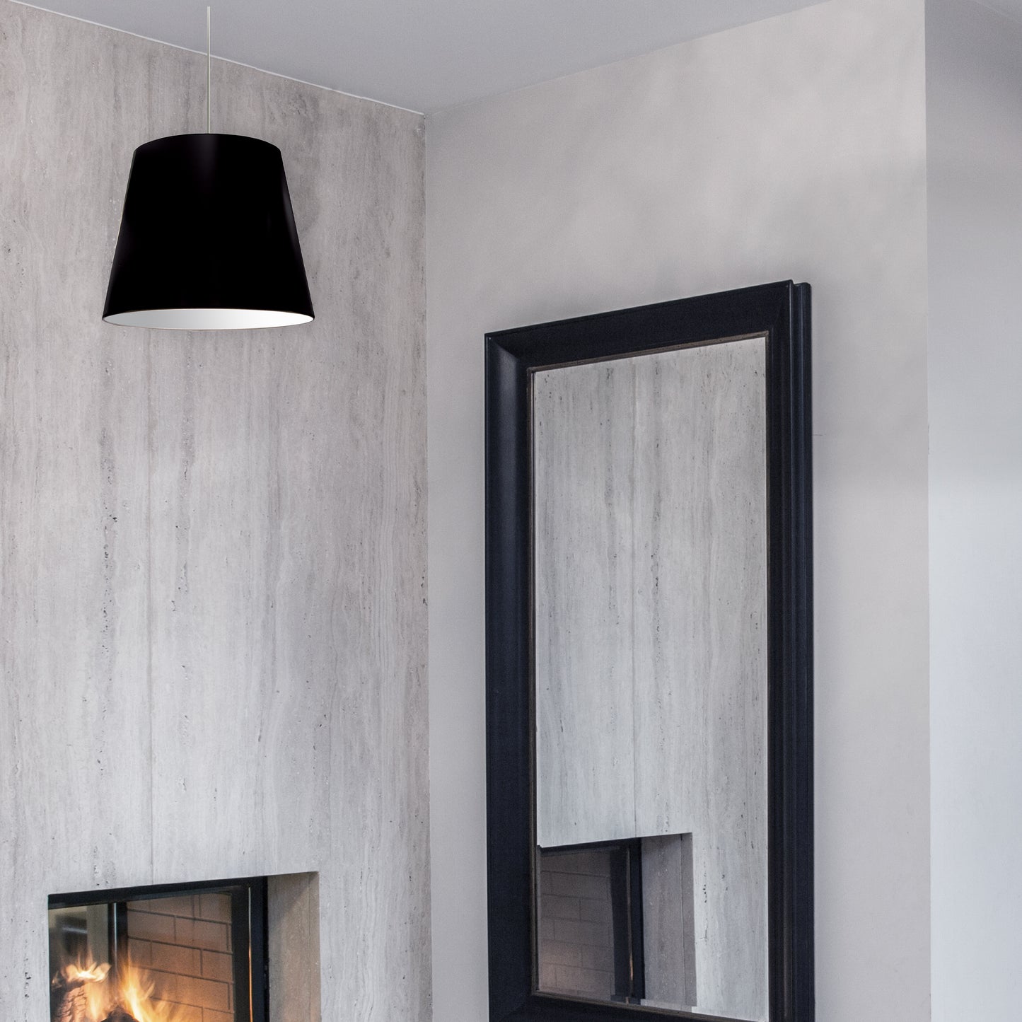 Dainolite 1 Light Oversized Drum Pendant Small Black Shade