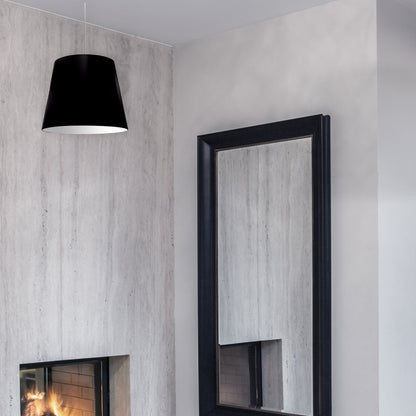 Dainolite 1 Light Oversized Drum Pendant Small Black Shade