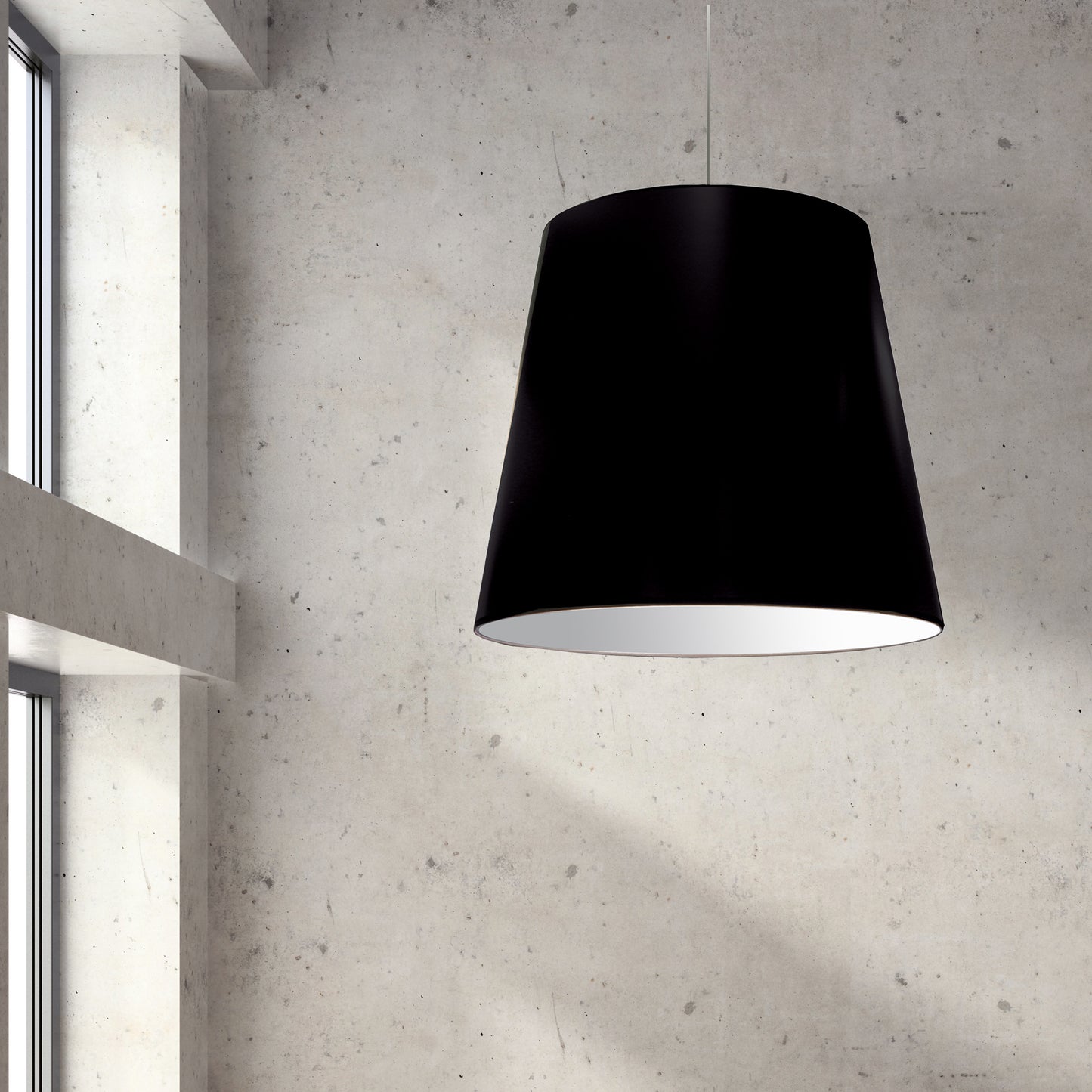 Dainolite 1 Light Oversized Drum Pendant X-Large Black Shade