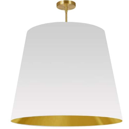 Dainolite 1 Light Oversized Drum Pendant X-Large White/Gold Shade