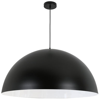 Dainolite 1 Light Incandescent Large Dome Pendant, Matte Black