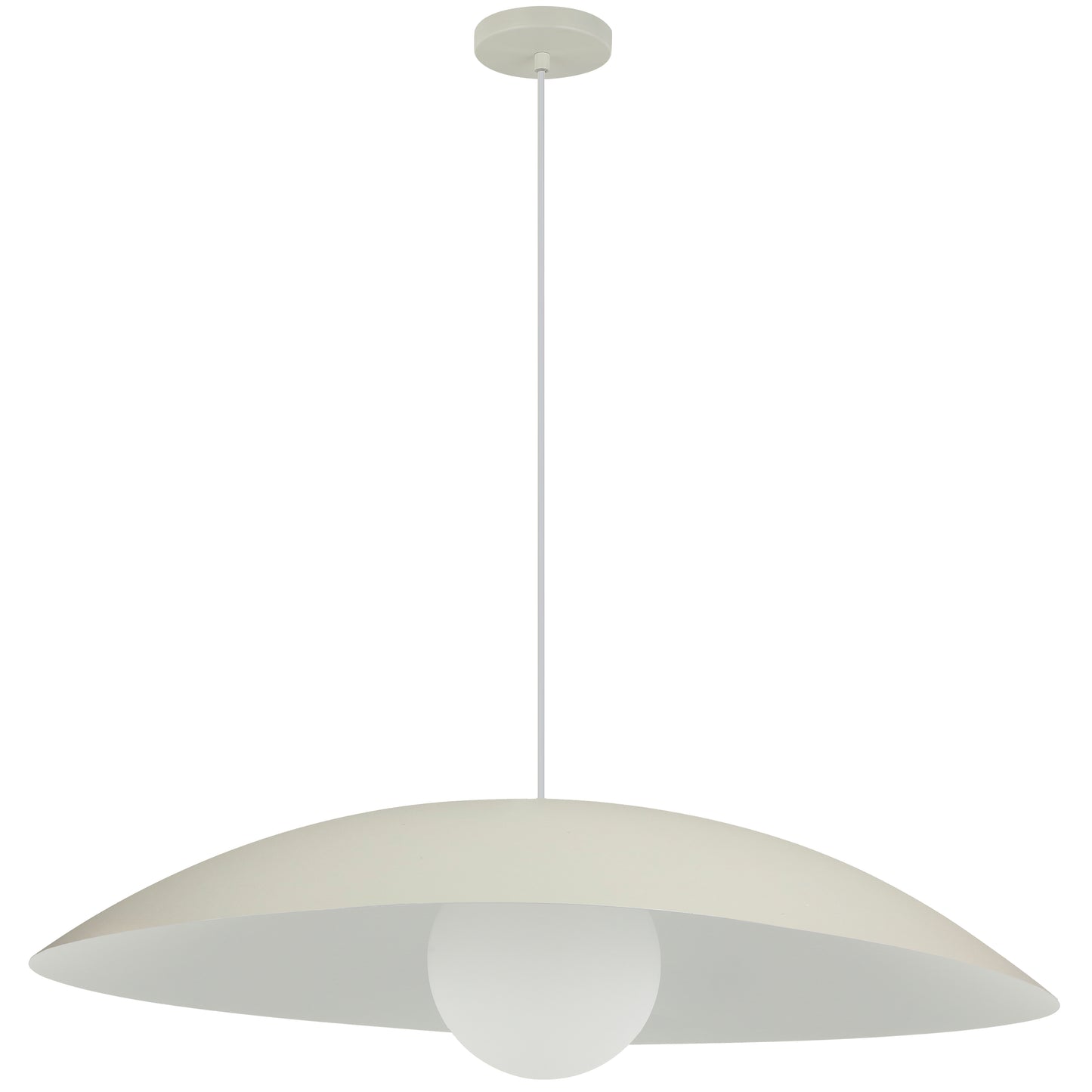 Dainolite 1 Light Pendant, Matte Beige w/ Opal Glass