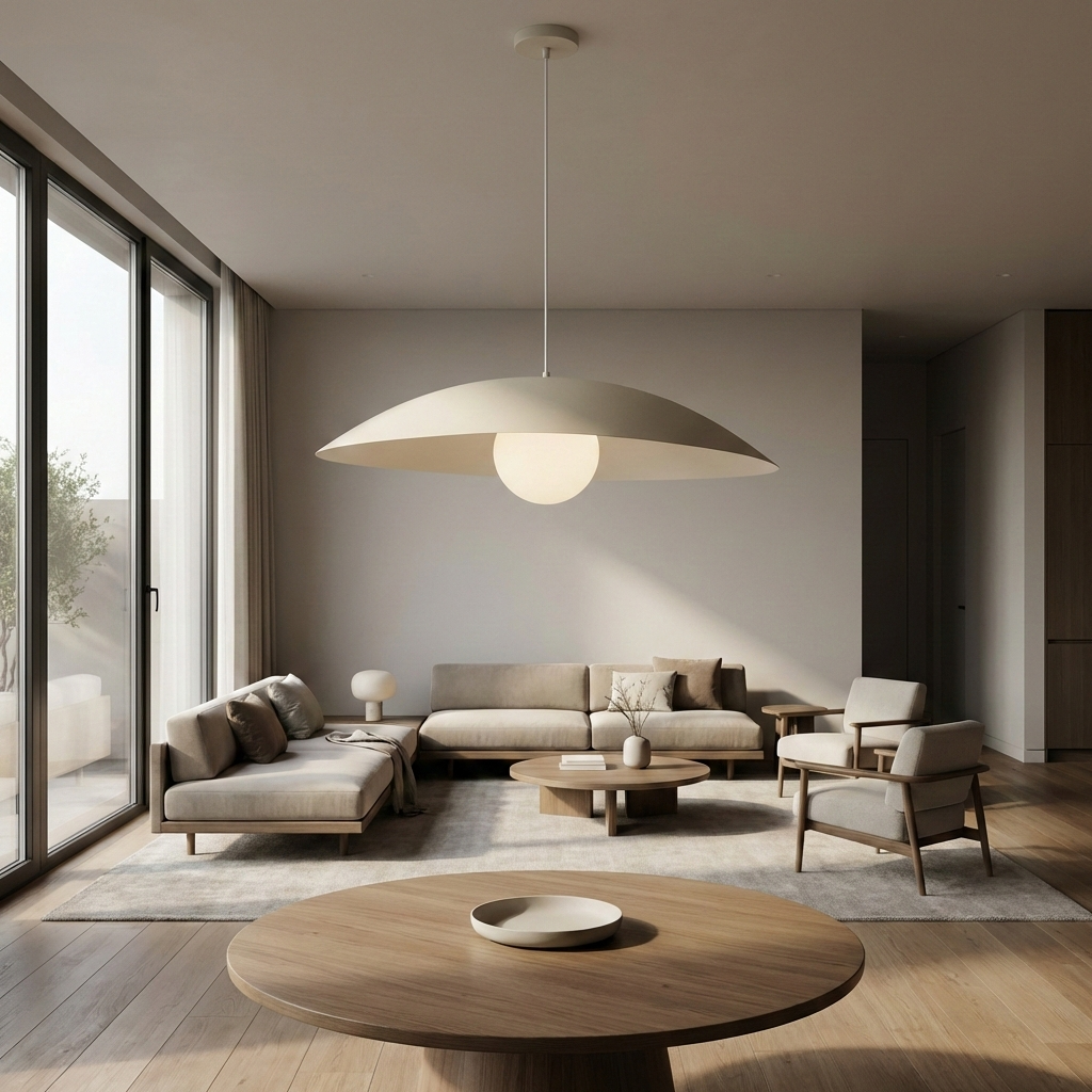 Dainolite 1 Light Pendant, Matte Beige w/ Opal Glass