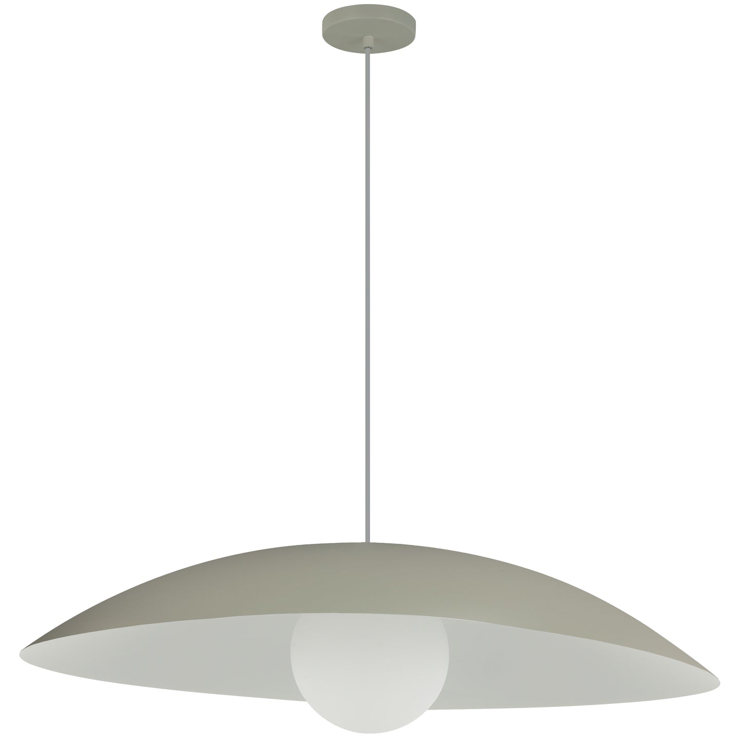 Dainolite 1 Light Pendant, Matte Linen w/ Opal Glass