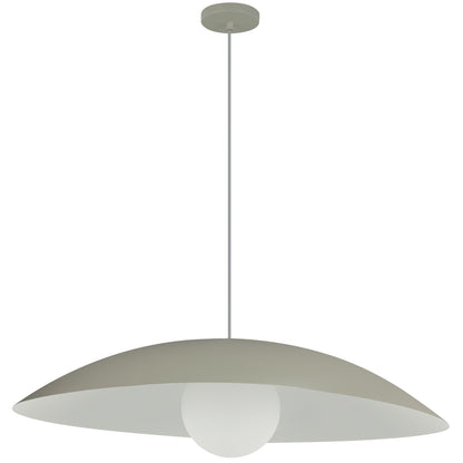 Dainolite 1 Light Pendant, Matte Linen w/ Opal Glass