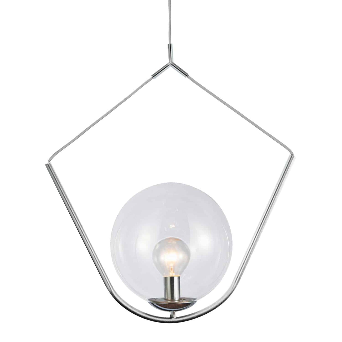 Dainolite ORN-241P-PC 1 Light Incandescent Pendant Polished Chrome Finish with Clear Glass