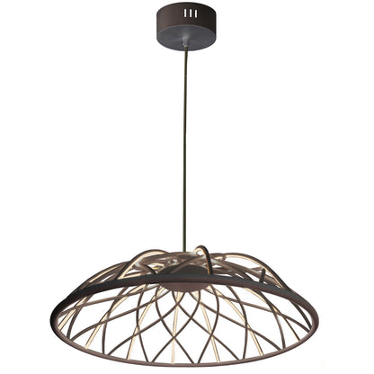 Dainolite 16W Pendant in Matte Black w/ Black Cloth Covered Frame