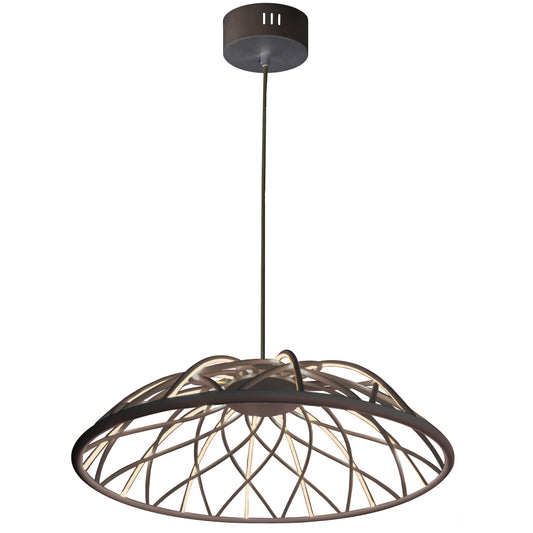 Dainolite 16W Pendant in Matte Black w/ Black Cloth Covered Frame