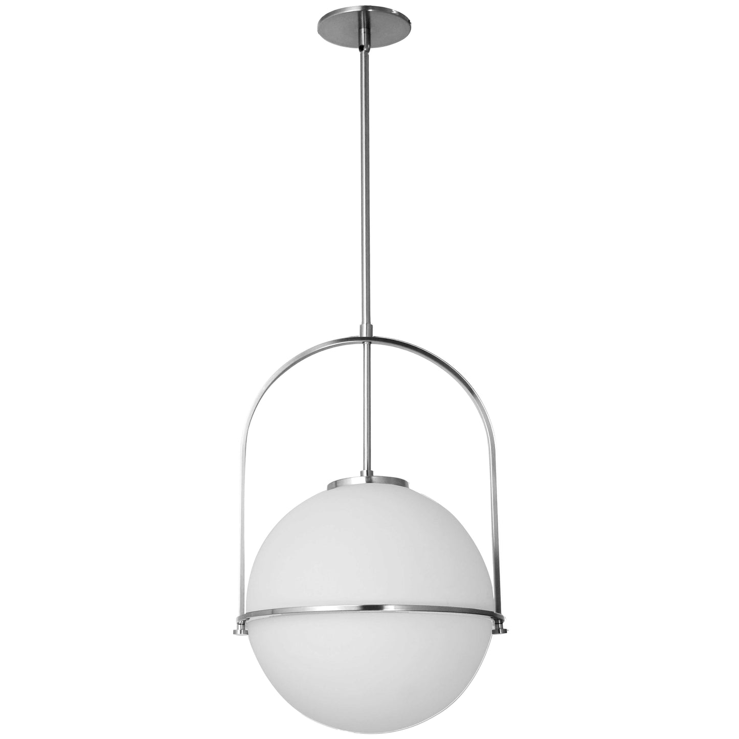 Dainolite 1 Light Incandescent Paola Pendant Polished Chrome w/ White Glass