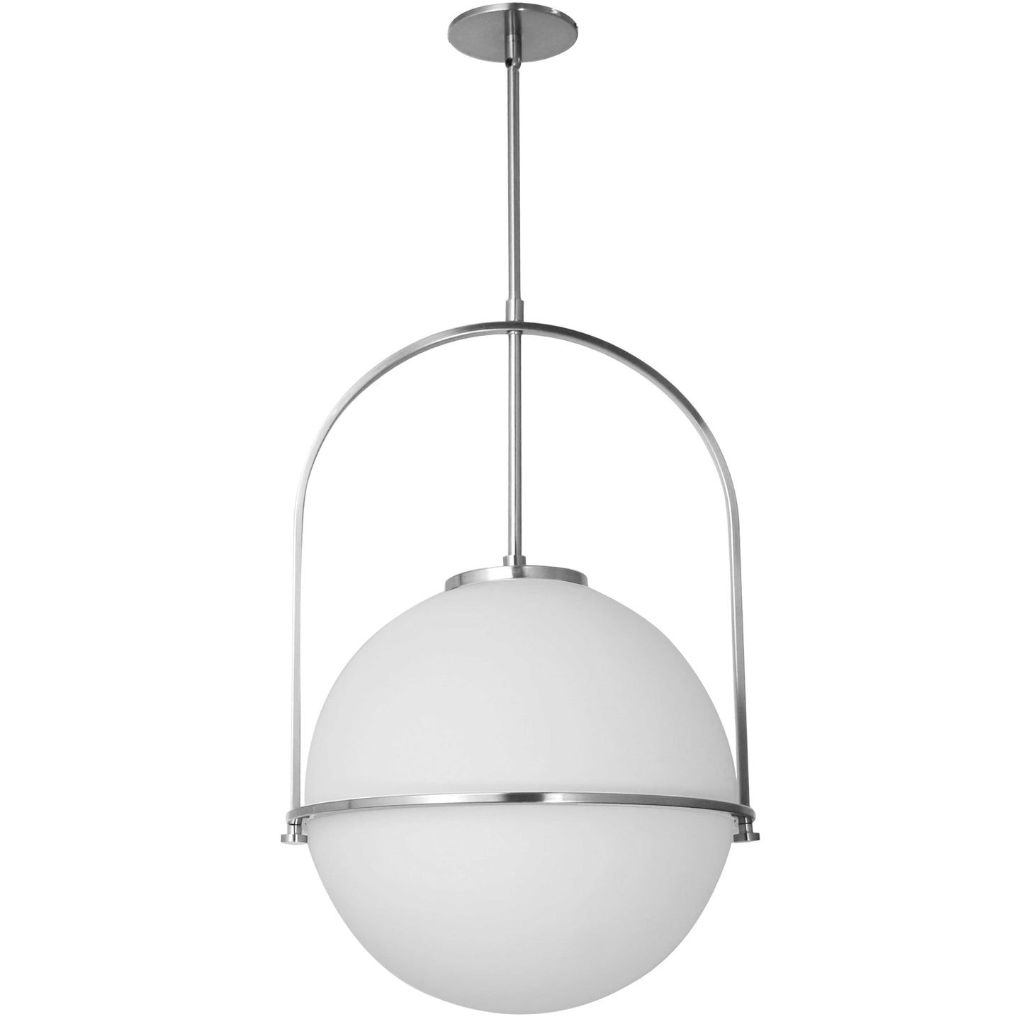 Dainolite 1 Light Incandescent Paola Pendant Polished Chrome w/ White Glass