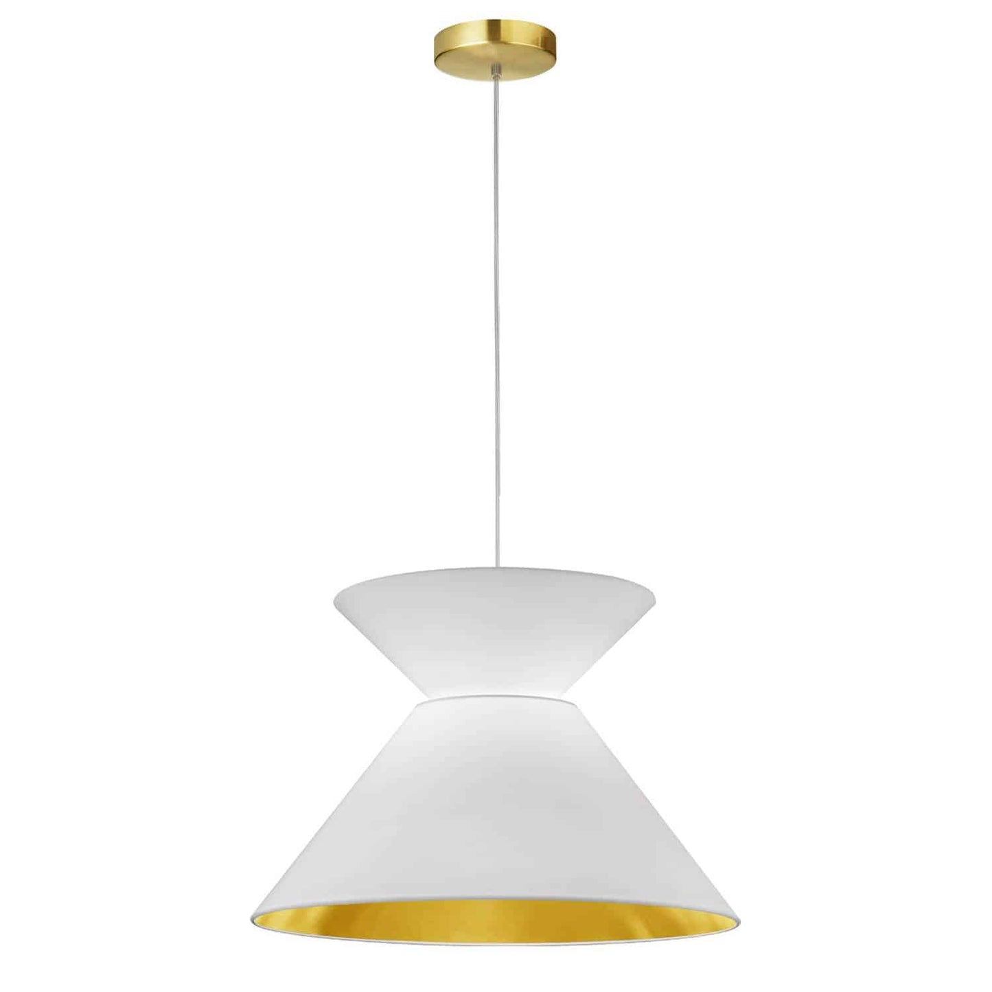 Dainolite PAT-181P-AGB-692 1 Light Patricia Pendant, Aged Brass with White/Gold Shade