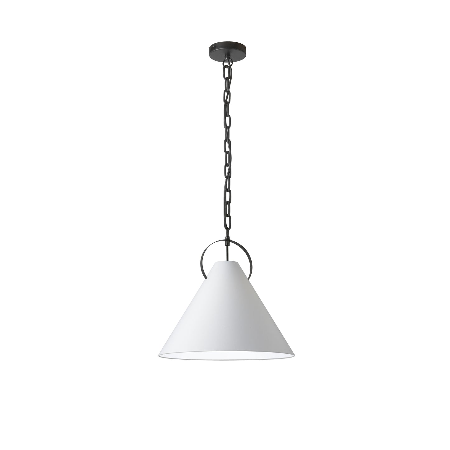 Dainolite PCN-161P-MB-790 1 Light Incandescent Pendant, Matte Black with White Shade