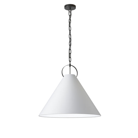 Dainolite 1 Light Incandescent Pendant, Matte Black with White Shade