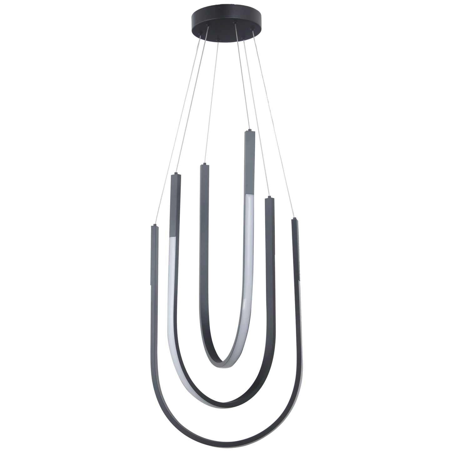 Dainolite 62W Pendant Matte Black with White Silicone Diffuser