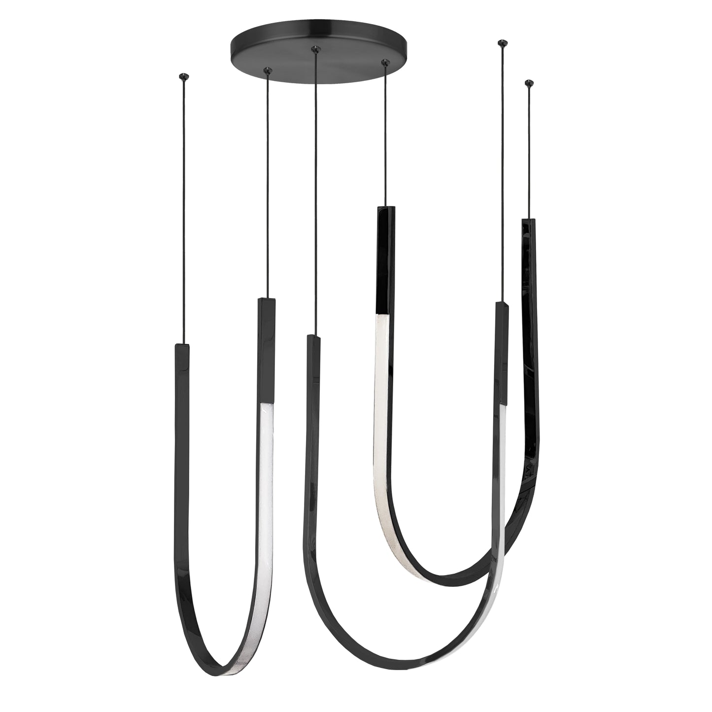 Dainolite 62W Horizontal Pendant Matte Black with White Silicone Diffuser