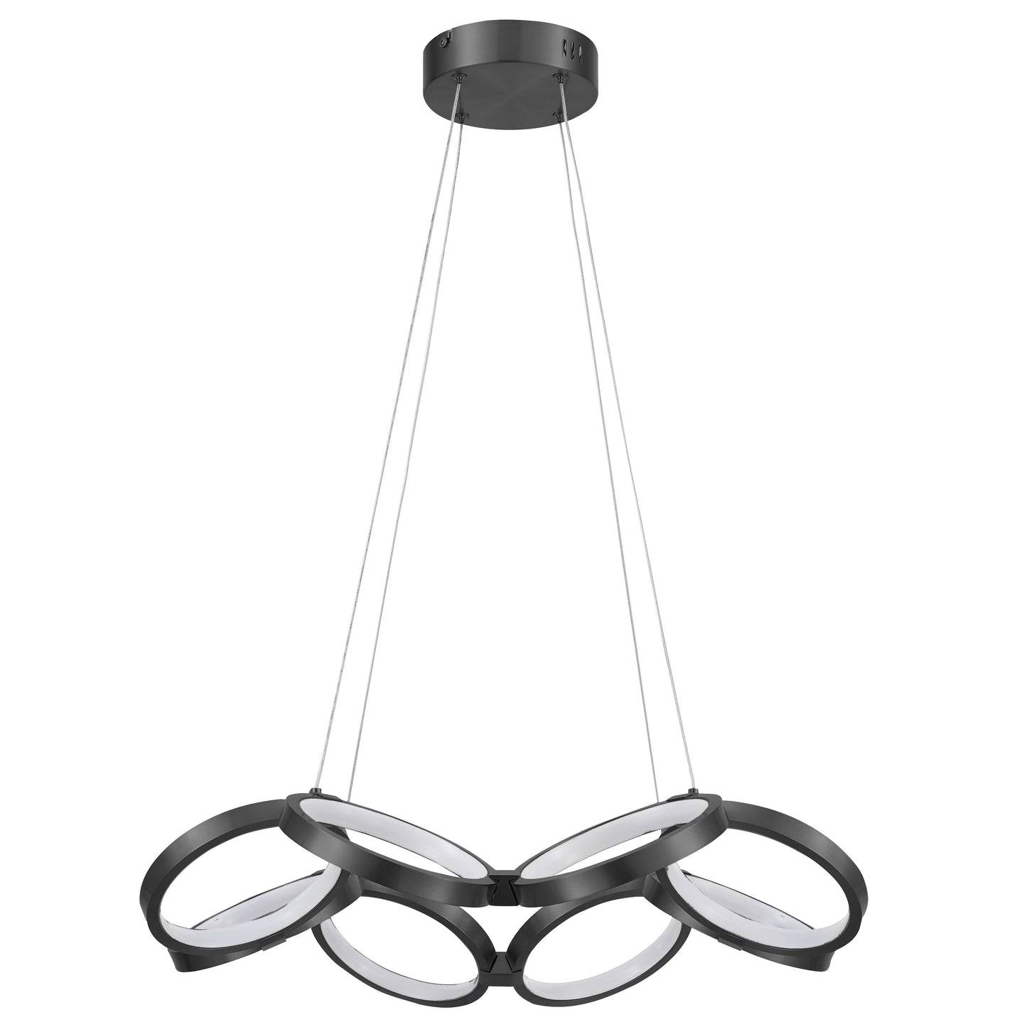 Dainolite 64W Chandelier, Matte Black w/ White Silicone Diffuser