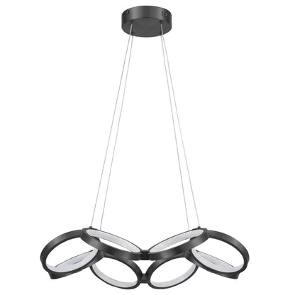 Dainolite 64W Chandelier, Matte Black w/ White Silicone Diffuser