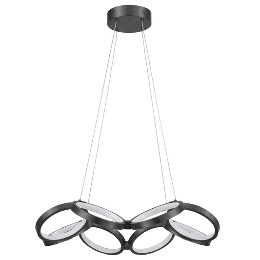 Dainolite 64W Chandelier, Matte Black w/ White Silicone Diffuser