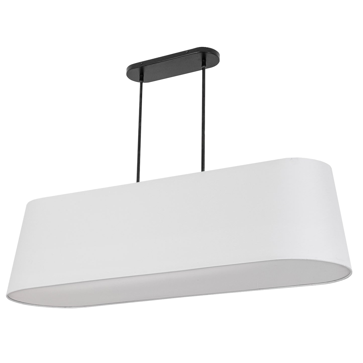 Dainolite 4 Light Horizontal Pendant in Matte Black w/ White Shade