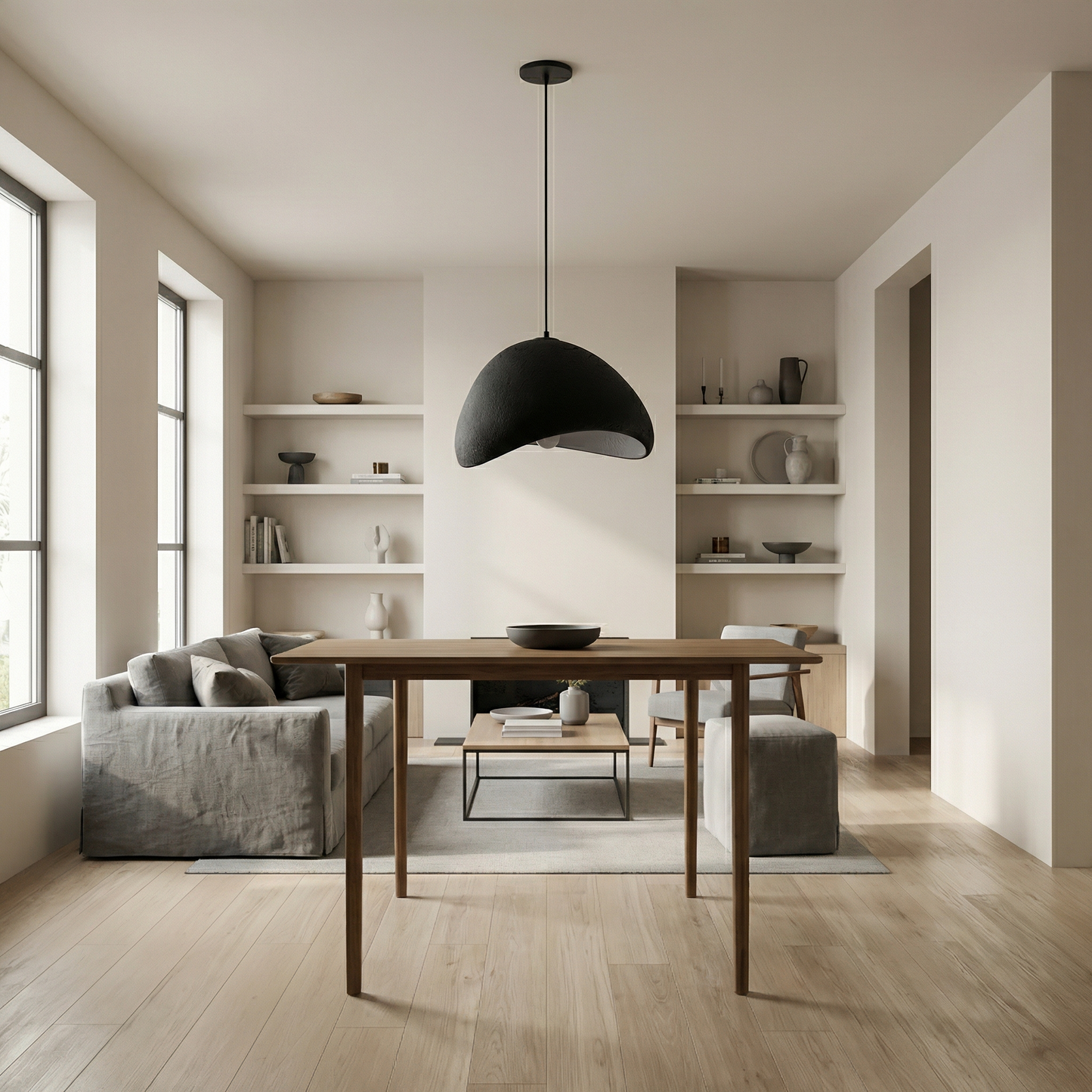 Dainolite 1 Light Pendant in Matte Black