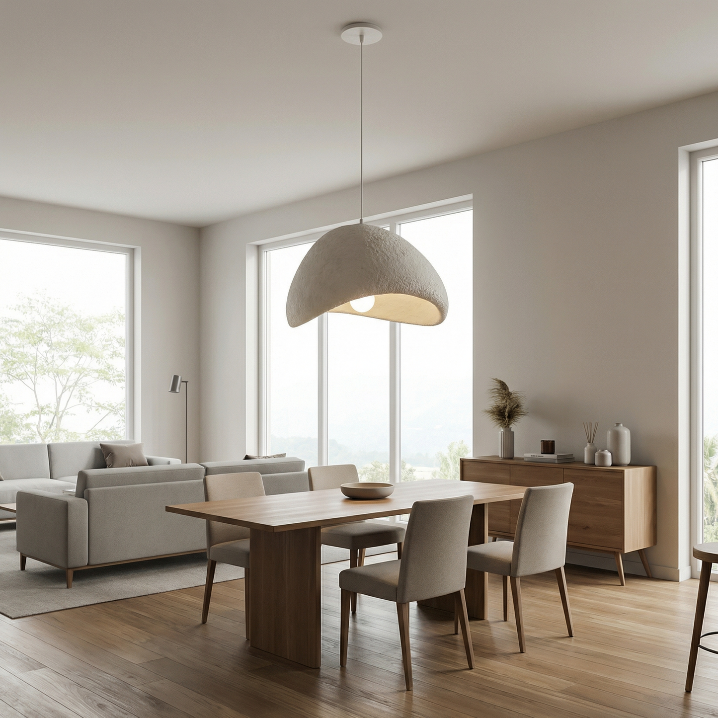 Dainolite 1 Light Pendant in Matte Linen