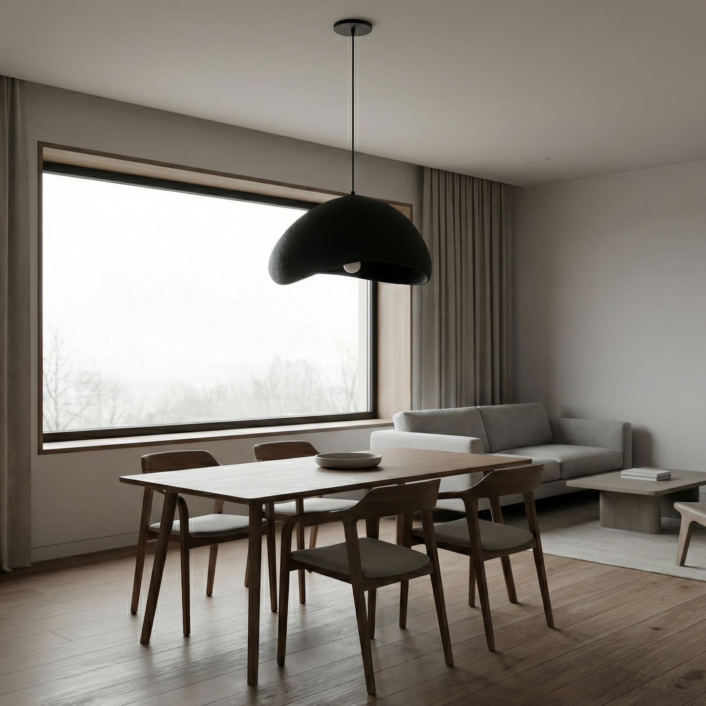 Dainolite 1 Light Pendant in Matte Black