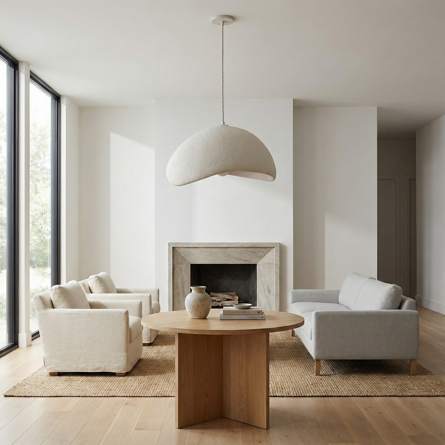 Dainolite 1 Light Pendant in Matte Linen