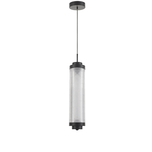 Dainolite 16W Pendant in Matte Black w/ Clear Acrylic Diffuser