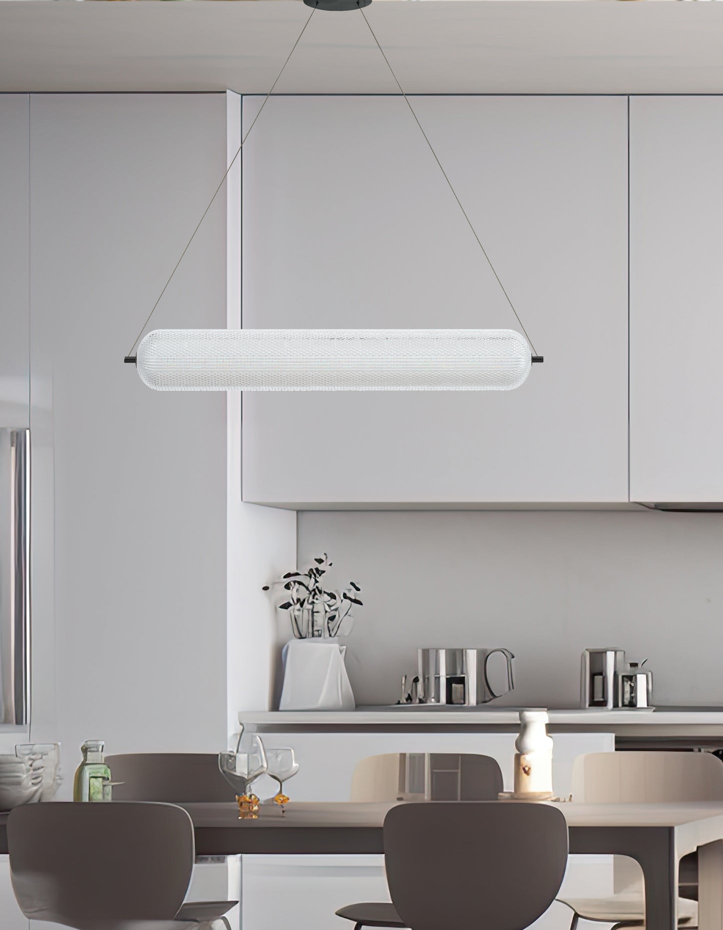 Dainolite 36W Horizontal Pendant Matte Black with Clear Acrylic Diffuser