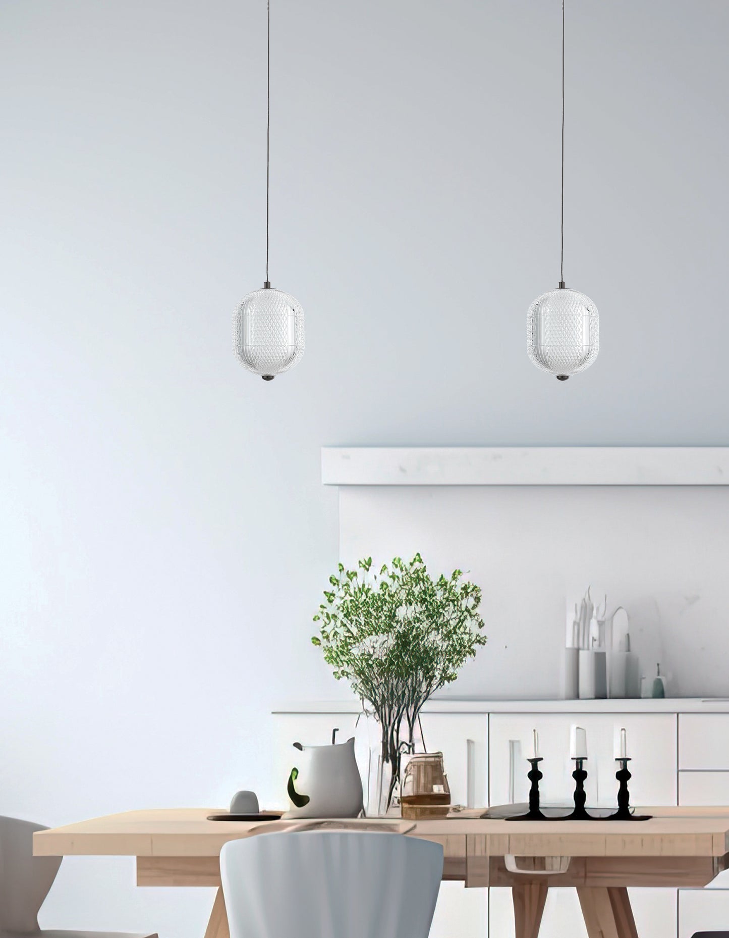 Dainolite 8.5W Pendant Matte Black with Clear Acrylic Diffuser