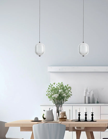 Dainolite 8.5W Pendant Matte Black with Clear Acrylic Diffuser