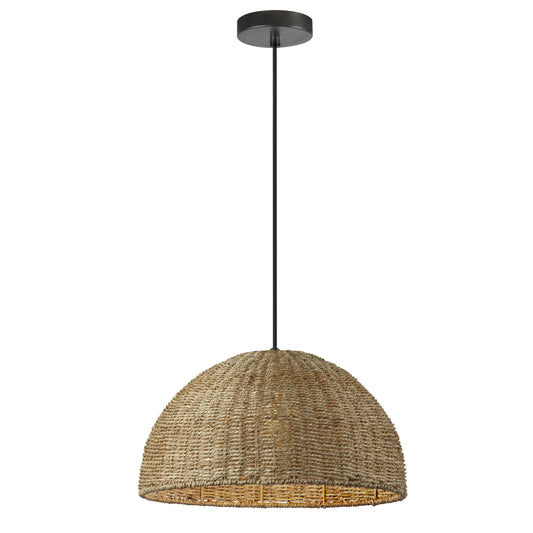 Dainolite PRL-161P-NAT 1 Light Incandescent Pendant, Natural