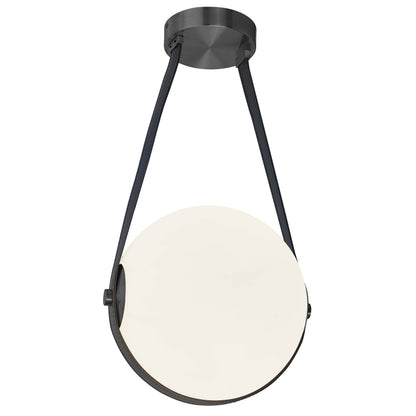 Dainolite 15W Pendant Matte Black with White Opal Glass