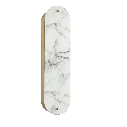 Dainolite 2 Light Wall Sconce in Aged Brass w/ Faux Alabaster Acrylic