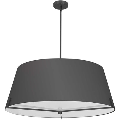 Dainolite 4 Light Incandescent Pendant Matte Black with Black Fabric shade