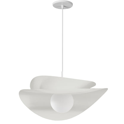 Dainolite 15W Pendant in Matte White w/ Opal Glass