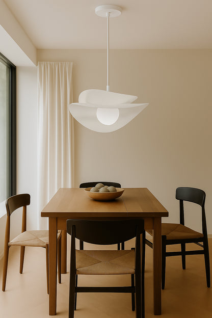 Dainolite 15W Pendant in Matte White w/ Opal Glass