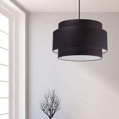 Dainolite 4 Light Incandescent Chandelier, Matte Black with Black Shade