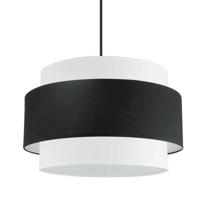 Dainolite 4 Light Incandescent Chandelier, Matte Black with Black / White Shade