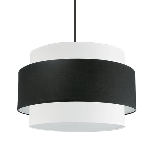 Dainolite 4 Light Incandescent Chandelier, Matte Black with Black / White Shade