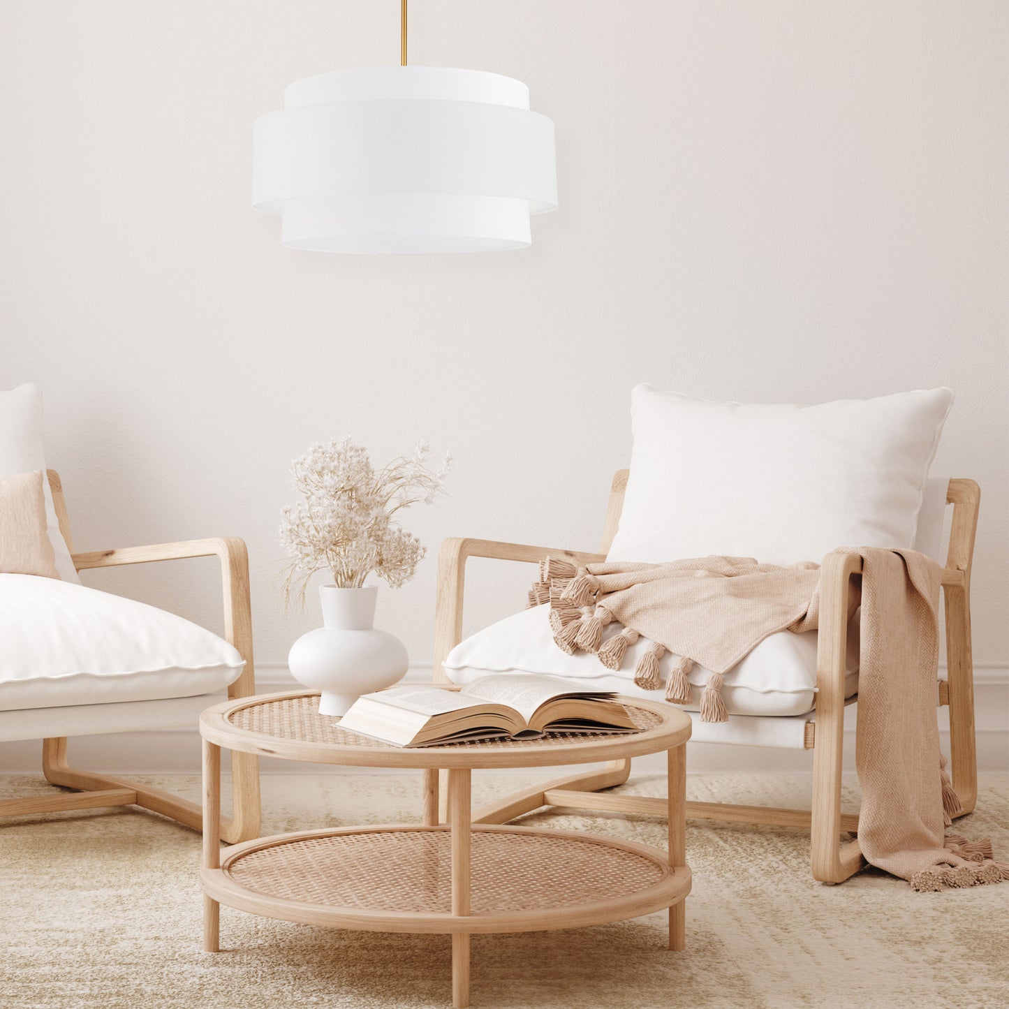 Dainolite 4 Light Incandescent Chandelier, Aged Brass with White Shade