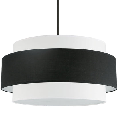 Dainolite 4 Light Incandescent Chandelier, Matte Black with Black / White Shade