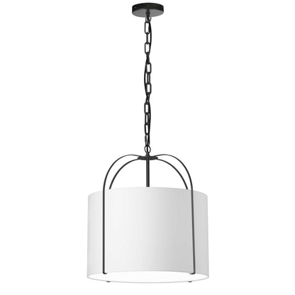 Dainolite 1 Light Incandescent Pendant Black with White Shade
