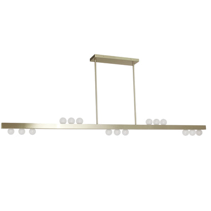 Dainolite 15 Light Horizontal Pendant in Aged Brass w/ Frosted Glass