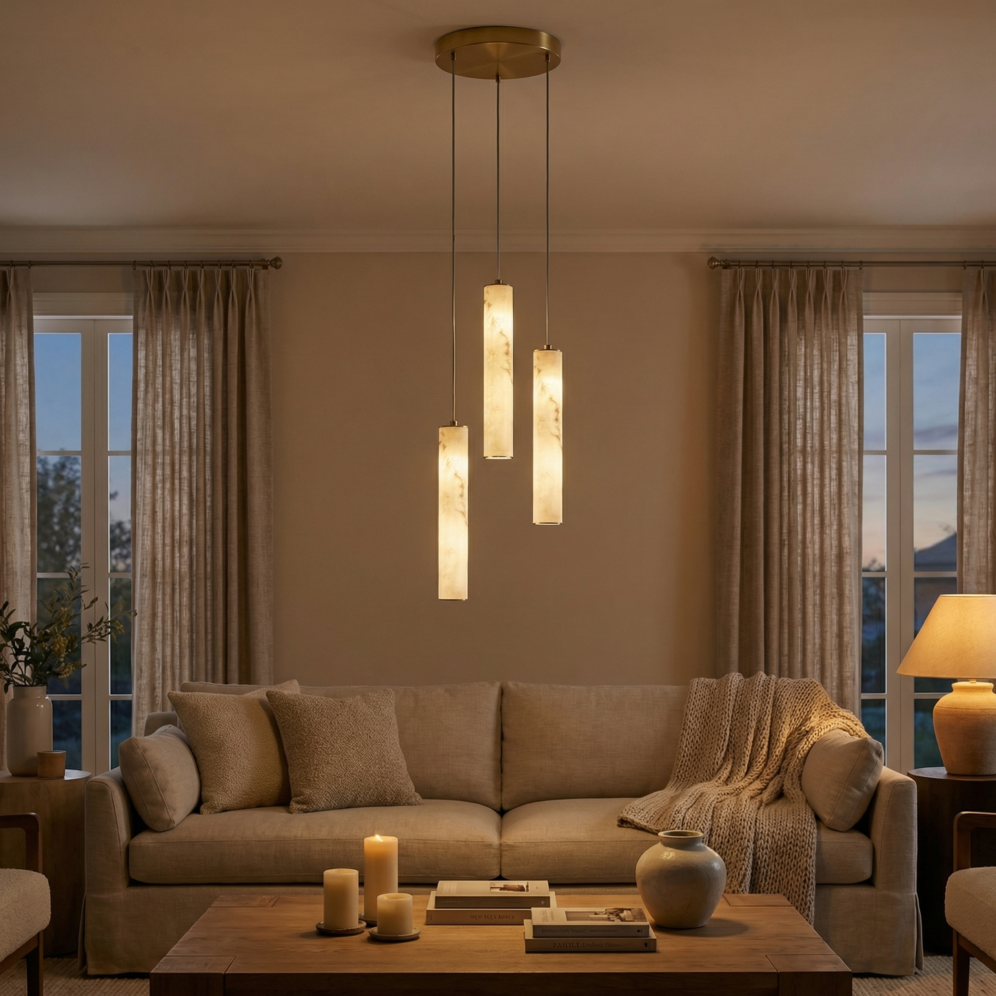 Dainolite 30W Pendant in Aged Brass