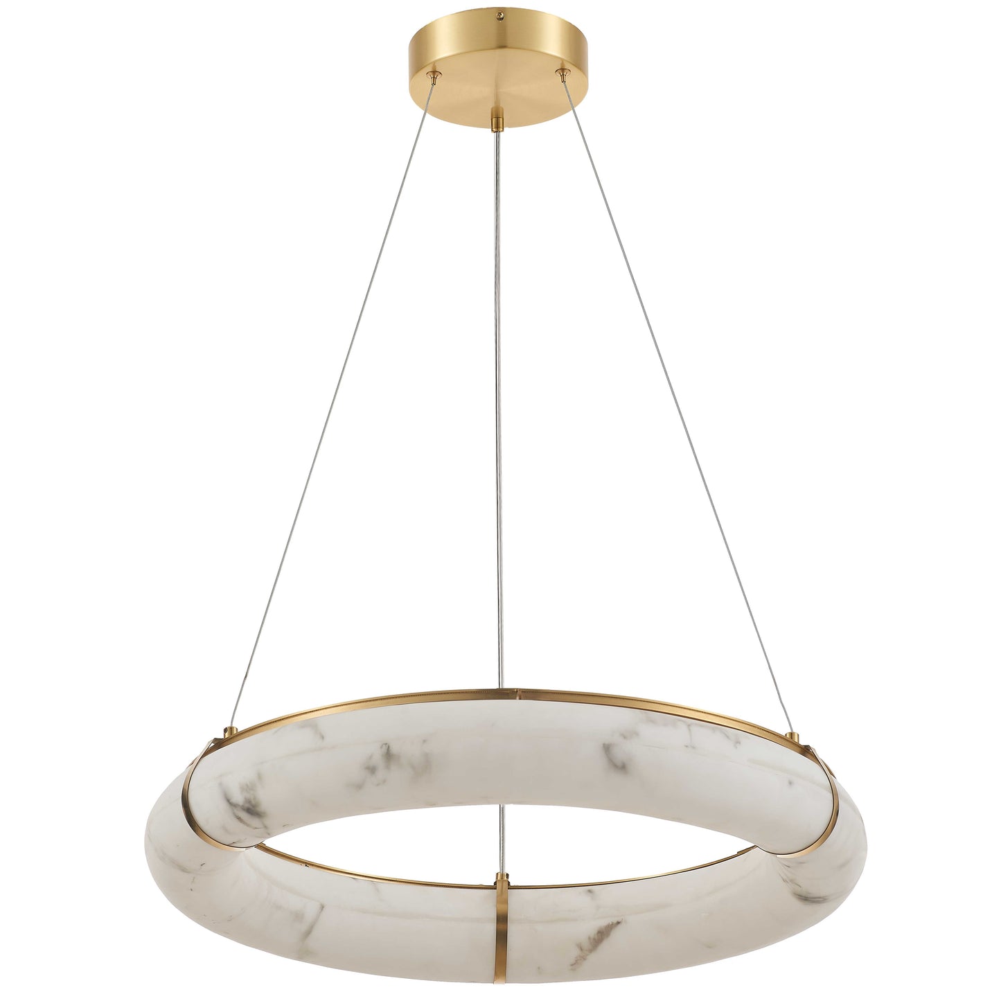 Dainolite 56W Pendant, Aged Brass w/ Faux Alabaster