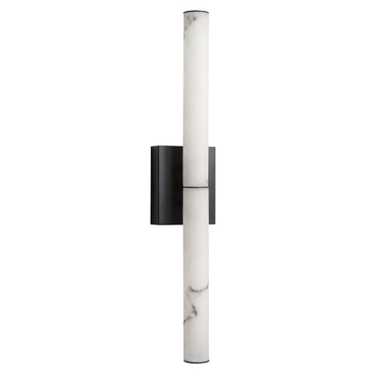 Dainolite 20W Matte Black Wall Sconce w/ Alabaster Diffuser